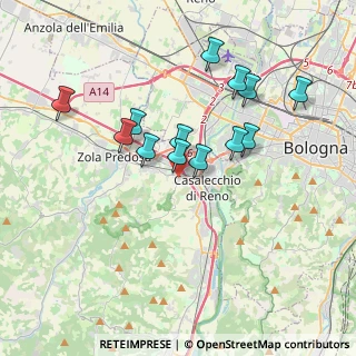 Mappa Via Tizzano, 40033 Casalecchio di Reno BO, Italia (3.35308)