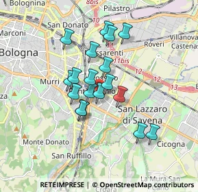 Mappa Via Alba, 40139 Bologna BO, Italia (1.36889)