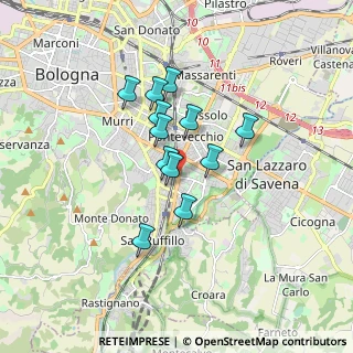 Mappa Via delle Armi, 40137 Bologna BO, Italia (1.28333)