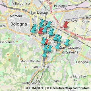 Mappa Via Domenico Morelli, 40137 Bologna BO, Italia (1.25222)