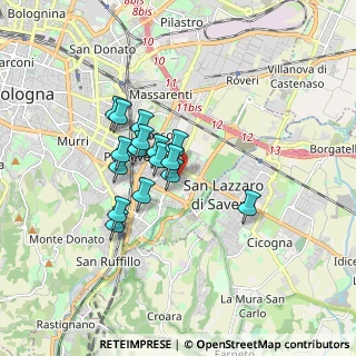 Mappa Via Napoli, 40139 Bologna BO, Italia (1.28313)