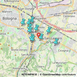 Mappa Via degli Ortolani, 40139 Bologna BO, Italia (1.34182)