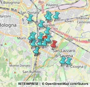 Mappa , 40139 Bologna BO, Italia (1.38333)