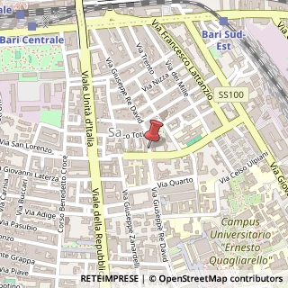 Mappa Via Giuseppe Re David, 172, 70126 Bari, Bari (Puglia)