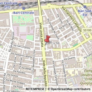 Mappa Via Franchetti Leopoldo, 27-29, 70125 Bari, Bari (Puglia)