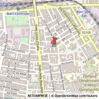 Mappa Via Enrico Toti, 63, 70125 Bari, Bari (Puglia)
