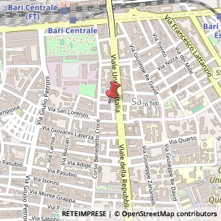 Mappa Via Enrico Toti, 15d, 70125 Bari, Bari (Puglia)