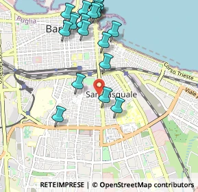 Mappa Via Alessandro Volta, 70125 Bari BA, Italia (1.231)