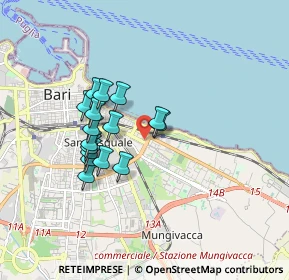 Mappa Via Ferorelli Capitano Romolo, 70126 Bari BA, Italia (1.515)