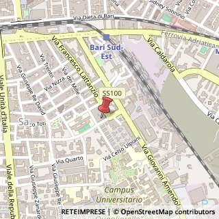 Mappa Via Gaetano Postiglione, 19, 70126 Bari, Bari (Puglia)