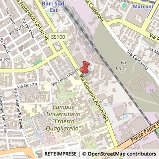 Mappa Via Giovanni Amendola,  124, 70126 Bari, Bari (Puglia)