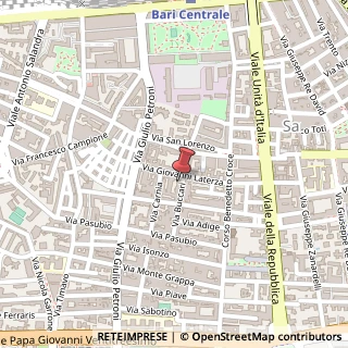 Mappa Via Buccari, 66, 70125 Bari, Bari (Puglia)