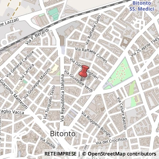 Mappa Via Giuseppe Verdi, 11, 70032 Bitonto, Bari (Puglia)