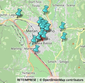 Mappa Via Parrocchia, 39012 Merano BZ, Italia (1.2225)