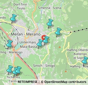 Mappa Via Pienzenau, 39012 Merano BZ, Italia (2.96857)