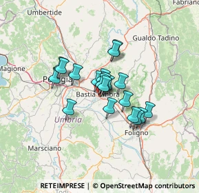 Mappa Via Romania, 06083 Bastia Umbra PG, Italia (9.21)
