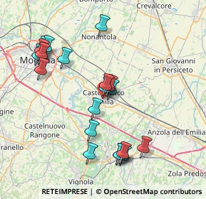 Mappa Via Po Emilio, 41013 Castelfranco Emilia MO, Italia (7.9935)