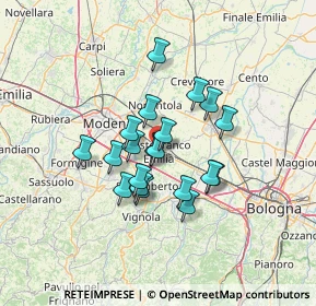 Mappa Via Po Emilio, 41013 Castelfranco Emilia MO, Italia (10.054)