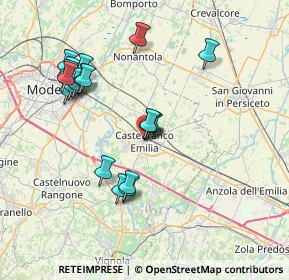 Mappa Piazza Giuseppe Garibaldi, 41013 Castelfranco Emilia MO, Italia (7.64789)