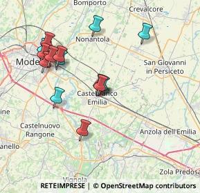 Mappa Via Verdi, 41013 Castelfranco Emilia MO, Italia (7.43214)