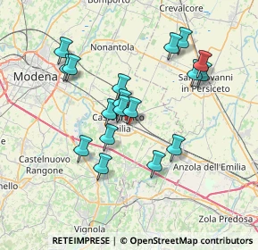 Mappa Via Evangelista Torricelli, 41013 Castelfranco Emilia MO, Italia (6.74611)