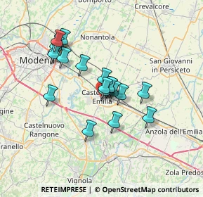 Mappa Via Fratelli Moscardini, 41013 Castelfranco Emilia MO, Italia (5.7345)