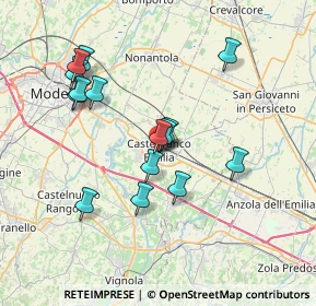 Mappa Via Fratelli Moscardini, 41013 Castelfranco Emilia MO, Italia (6.918)