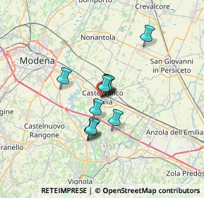 Mappa Via Fratelli Moscardini, 41013 Castelfranco Emilia MO, Italia (4.32364)