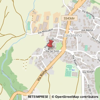 Mappa Via De Zinis, 6, 38011 Cavareno TN, Italia, 38011 Cavareno, Trento (Trentino-Alto Adige)