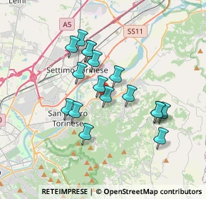 Mappa SP della Val Cerrina, 10090 San Mauro torinese TO, Italia (3.05941)