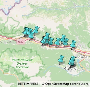 Mappa Via Ponte Dora, 10050 Borgone Susa TO, Italia (6.3775)