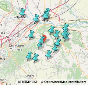 Mappa Via Roma, 10090 Rivalba TO, Italia (6.53368)