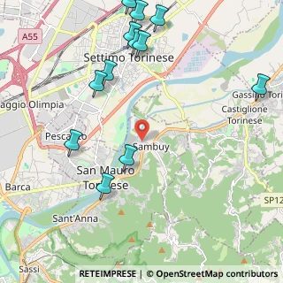 Mappa Via Mezzaluna, 10099 San Mauro Torinese TO, Italia (2.655)
