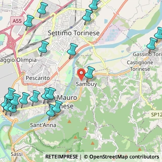 Mappa Via Mezzaluna, 10099 San Mauro Torinese TO, Italia (3.2065)