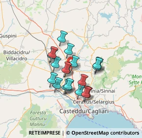 Mappa SS 128 Centrale Sarda, 09023 Monastir CA, Italia (10.942)