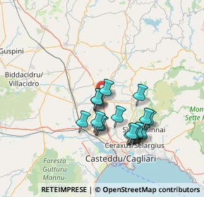 Mappa SS 128 Centrale Sarda, 09023 Monastir CA, Italia (13.21389)