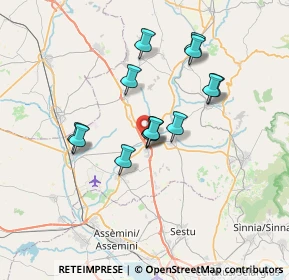 Mappa SS 128 Centrale Sarda, 09023 Monastir CA, Italia (6.27692)