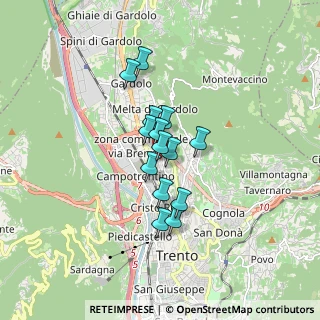 Mappa Via Antonio Pranzelores, 38100 Trento TN, Italia (1.11714)