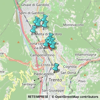 Mappa Via Antonio Pranzelores, 38100 Trento TN, Italia (1.36083)