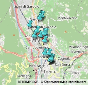 Mappa Via Gemma De Gresti, 38121 Trento TN, Italia (1.4205)