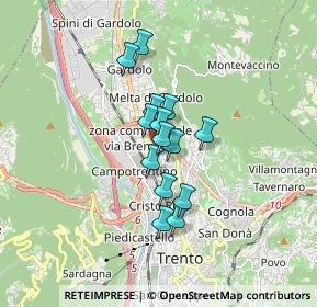 Mappa Via Gemma De Gresti, 38121 Trento TN, Italia (1.10786)