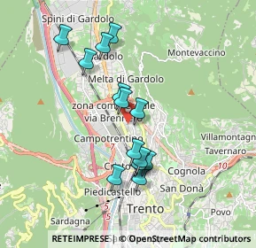 Mappa Via Gemma De Gresti, 38121 Trento TN, Italia (1.58857)