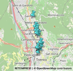 Mappa Via Gemma De Gresti, 38121 Trento TN, Italia (1.09917)