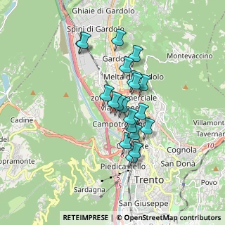Mappa Via Don Lorenzo Guetti, 38100 Trento TN, Italia (1.3315)