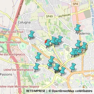Mappa Via Fagagna, 33100 Udine UD, Italia (1.051)