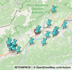 Mappa Via Feltre, 32035 Santa Giustina BL, Italia (8.9395)
