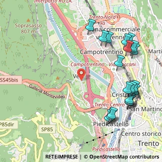 Mappa Via Santi Cosma e Damiano, 38100 Trento TN, Italia (1.3205)
