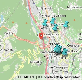 Mappa Via Santi Cosma e Damiano, 38100 Trento TN, Italia (1.96417)