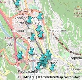 Mappa Via del Brennero, 38100 Trento TN, Italia (1.07294)