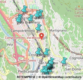 Mappa Via del Brennero, 38100 Trento TN, Italia (1.282)